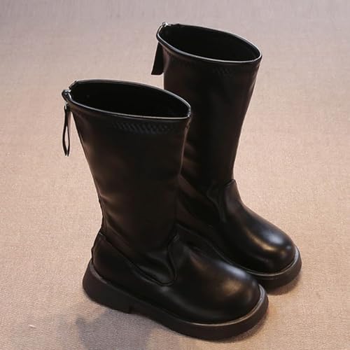 Girls Knee High Boots Fashion Solid Color Side Zipper Tall Riding Boots for Little Kid Big Kid 20254