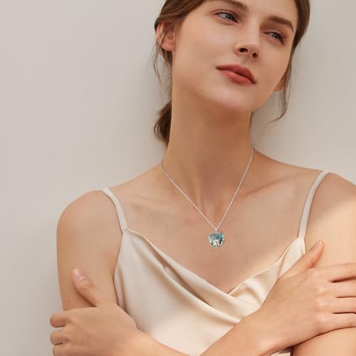 TUGHRA Locket Necklaces That Holds Picture Sterling Silver Elephant Locket Heart Pendant Necklace Photos Jewelry Gifts for Women Teen Mom Daughter2