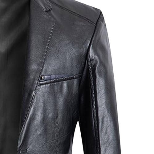 Chaqueta de cuero sintético para hombre estilo business miniatura 3