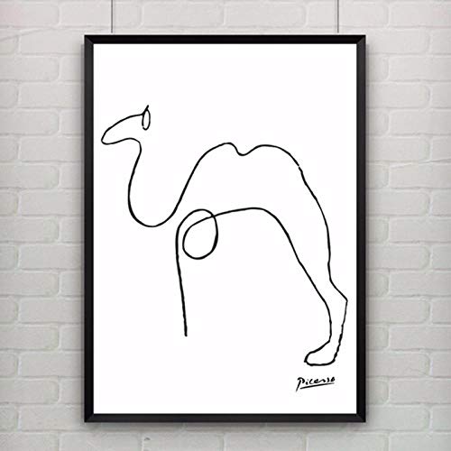 DMPro Pablo Picasso Abstrakte Tierdrucke Poster Kamel Minimalistische Wand Bilder Kamelbilder Leinwandbilder Wohnzimmer Schlafzimmer Wohnkultur 40x50cm / Ungerahmt Cover