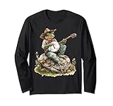 Photo Gallery divertente rana musicista che suona banjo design per gli amanti delle rane maglia a manica Photo Gallery divertente rana musicista che suona banjo design per gli amanti delle rane maglia a manica