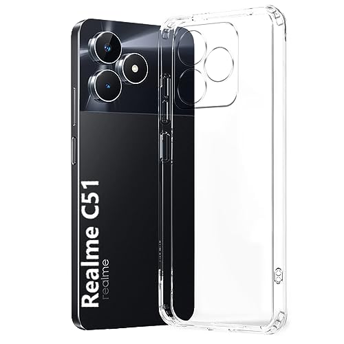 Image of Fashionury Shockproof Crystal Clear Back Cover Case for Realme C51 | Transparent Back Cover Case | 360 Degree Protection for Realme C51