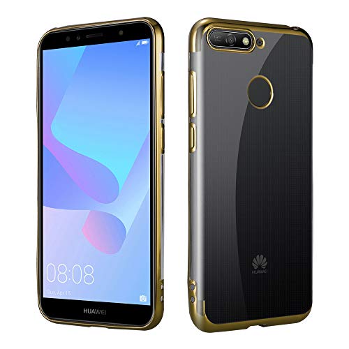 PIXFAB - Cover sottile in gel di silicone per Huawei Y6 2018 / Honor 7A / Y6 Prime 2018 + pellicola protettiva per schermo
