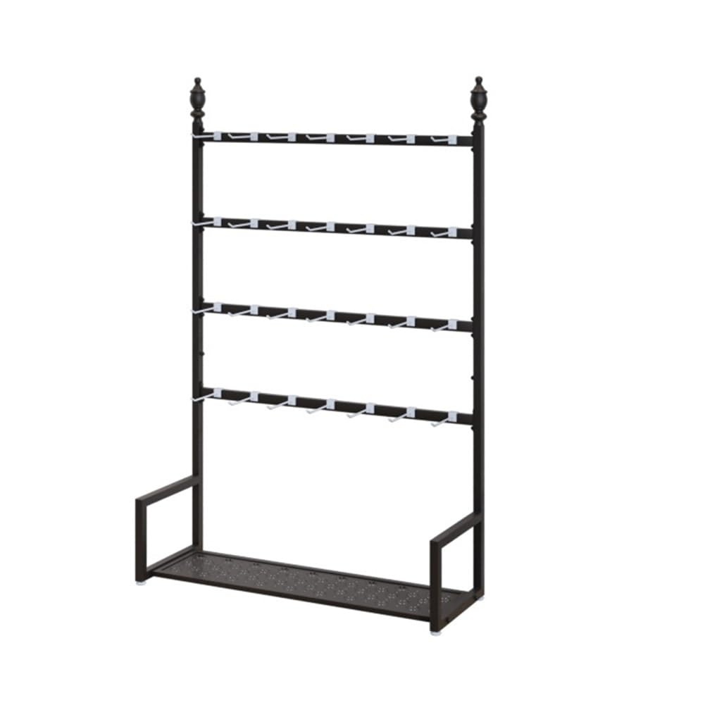 JYBNBBE Multifunctional Floor Standing Display Rack, Adjustable Shelving for Socks, Underwear and Scarves,Black-100x35x155cm