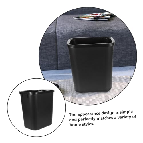 Caneca de basura rectangular negra de plástico para debajo del fregadero miniatura 5