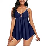 ❀【Cojín de pecho extraíble】Tankini redondo para mujer con almohadillas de pecho extraíbles para un buen mantenimiento del pecho, y hace que tu pecho sea más cómodo. Bañador sexy para mujer que puede resaltar tus largas piernas finas y mostrar perfectamente tu figura.