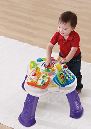 VTech Play and Learn Baby Activity Table, Baby Play Centre, Educational Musical Toy with Shape Sorting, Sound Toy with Music Styles for Babies and Toddlers From 6 Months+, Purple,135 x 490 x 410 mm