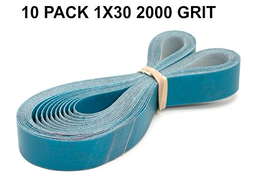 1x30-2000 Grit 10 Pack - Aluminum Oxide Very Fine Sanding Sharpening Belts