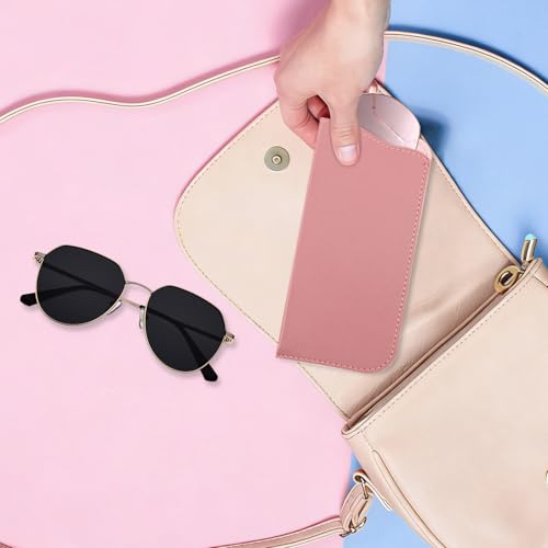 Image of 30 Pcs PU Leather Eyeglass Case, Soft Eyeglass Cases, Slim Eyeglass Case, Pocket Glasses Case for Women