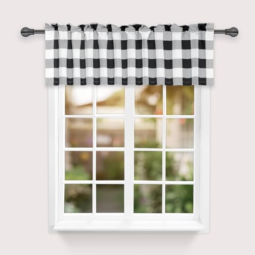 Cenefas opacas estilo casa de campo de 52x15 pulgadas para ventanas de dormitorio 2