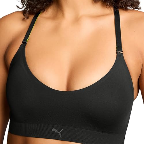 PUMA Women's 3D Knit Sport Triangle Short Top, Black, M