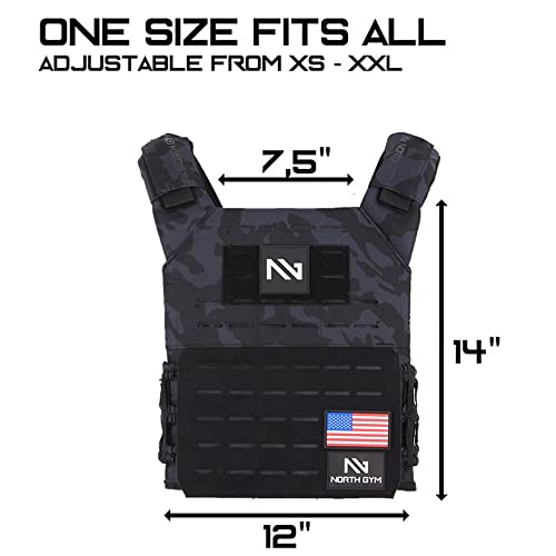 Image of Northgym Adjustable Weighted Vest /Incl. 3D Weight Plates in 14lbs / 20lbs / 30lbs / 42.5lbs - Optimized Weight Distribution and with Curved Plates for Running, Functional Training and Working Out