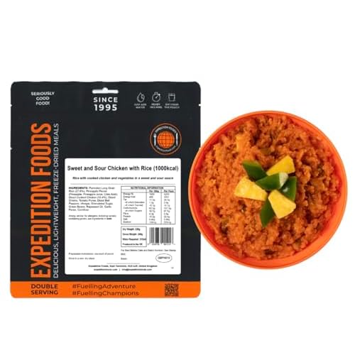 EXPEDITION FOODS Sweet and Sour Chicken with Rice (Double Serving / 1000KCAL) | Freeze-Dried Camping & Hiking Food