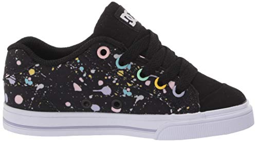 Dc Girls' Chelsea Skate Shoe, Black/Splatter, 1 M Us #TOP5