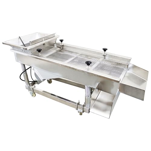 LGXEnzhuo 220V Full Stainless Steel Linear Vibrating Screen JG50-150 Single Layer Single Motor 10mm 150W
