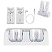 Wii Chargers for Nintenndo Wii Remote Controller, Wii Charger Dock Station with 2 Rechargeable Batteries and USB Charging Cord, White