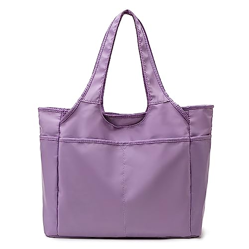 Vllcsla Women's Purple Medium 42x30cm Lightweight Waterproof & Tear Resistant Multi-Pocket Gym Tote Bag