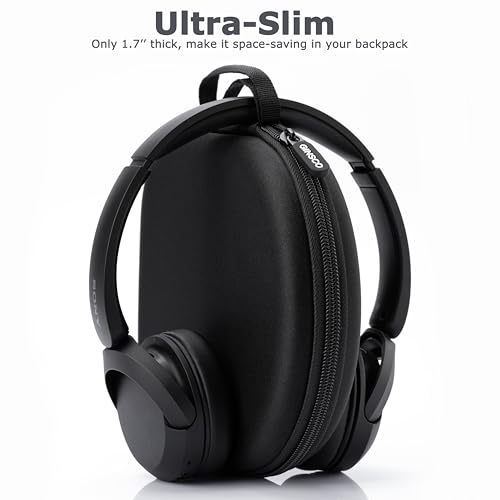 Image of Ginsco Case Compatible with JBL Tune 510BT /520BT /500BT /Junior 320, with Sony WH-CH520 /510, Ultra-Slim Hard Shell Headphone Case for On Ear Headphones (Satin Black)