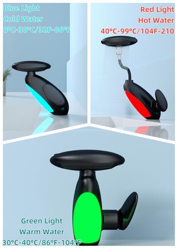 Robinet de lavabo LED 4 modes avec jet cascade et douchette amovible rotative - 7