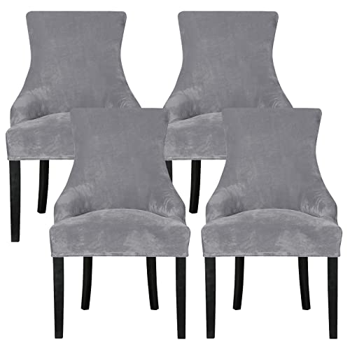 Leorate Dining Chair Covers Stretch Velvet...