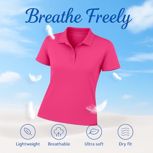 Image of Opna Women's Dry-Fit Golf Polo Shirts 3-Button Golf Polo's in 20 Colors XS-3XL Shirt