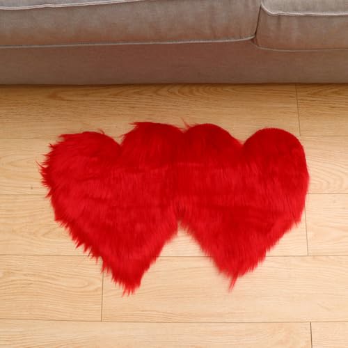 Tapis de bain cœur rouge cadeau Saint Valentin romantique