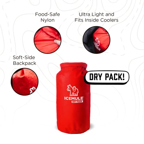 Icemule Pro Dry Pack – Water Resistant Nylon Food Storage Pouch Dry Bag, Perfect For Keeping Lunch Dry While Hiking, Camping, And Beach-Going, 10 Liter, Red #TOP2