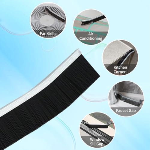 4PCS Crevice Cleaning Brush,Bathroom Gap Cleaning Brush,Small Spaces Groove Cleaning Brush,Window and Door Hard Bristle Cleaner Brush,Multifunctional crevice cleaning tool for Home Kitchen (BLACK) - Image 6