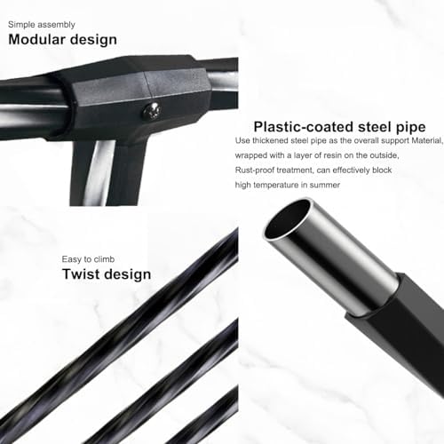 Climbing Plants Support Rack Garden Arches and Arbors Balloon Arch Frame Backdrop Stand Galvanized Steel Pipe Plastic Coating Garden Pergola Arch(Black,220X240cm(WXH))