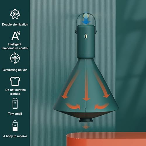 Image of Portable Clothes Dryer with Expansion Bag | Compact & Foldable Warmer for Cloths | Fast Drying with UV Sterilization | Auto-Off Timer | Lightweight Mini Clothes Dryer for Travel & Home Use