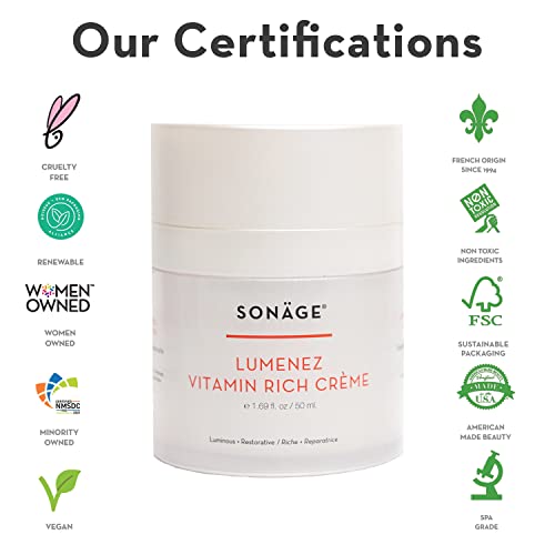 Sonage Lumenez Vitamin Facial Cream | Daily Facial Moisturizer For Dehydration And Dryness | Restorative Cream To Replenish Skin's Natural Barrier | Gentle For All Skin Types #TOP4