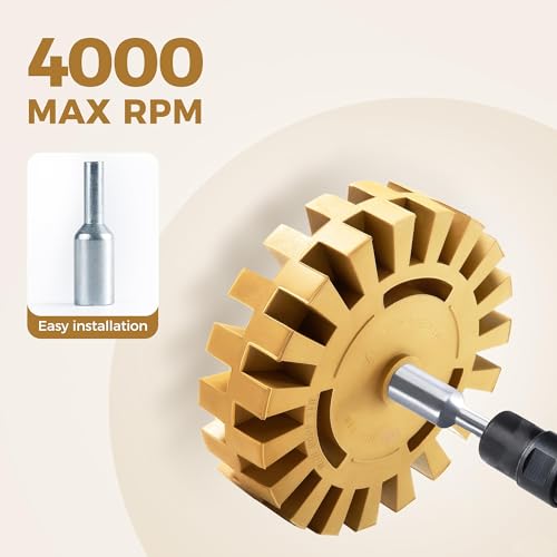 Image of Decal Remover Eraser Wheel Rubber Eraser Wheel for Drill Removes Car Stripes Vinyl Tapes and Sticker Adhesive Remover Wheel Rubber Eraser Wheel Tool Kit for Cars, RV, Motorcycles
