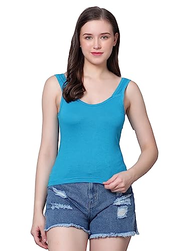 Image of Aimly Women's Regular Fit Sleeveless Cotton Camisole Slip Spaghetti | Combo Pack of 3