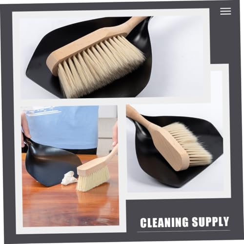 ELAYARD Kompaktes Besen Kehrblech Set aus Holz Handlich und Langlebig Multifunktional für Schreibtisch Haushalt und Büro Platzsparend Effizient Staub und Haare Entfernen – Bild 3