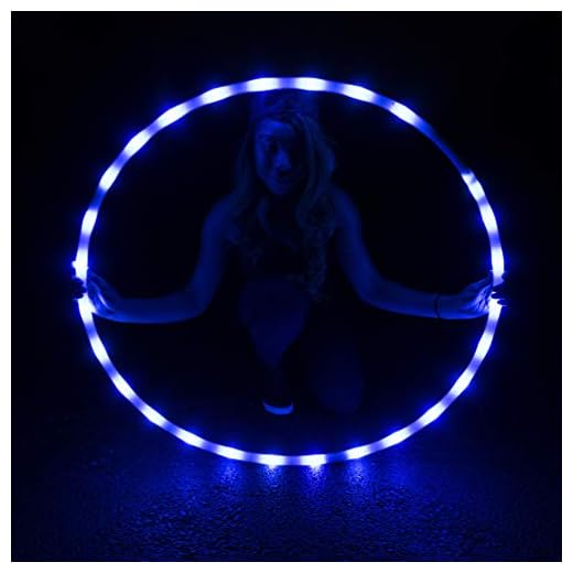 GlowCity LED Hula Hoop 36 inch Glow in The Dark Fitness Dance Workout Exercise Light Up Hula Hoop for Kids and Adults - Indigo Blue