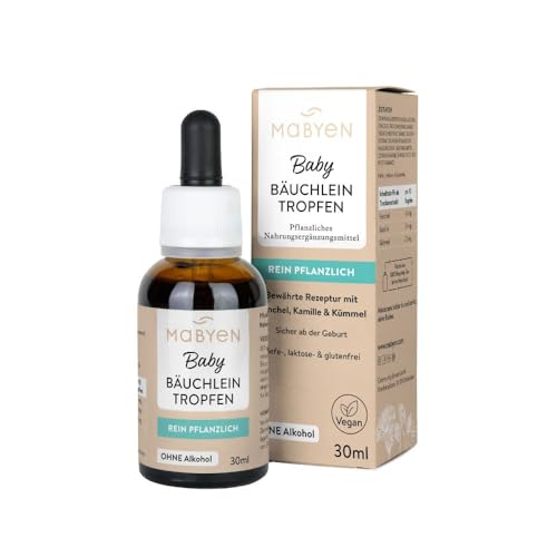 MABYEN Baby Bäuchlein Tropfen Pflanzliches Nahrungsergänzungsmittel für Babys ab Geburt mit Fenchel Kümmel & Kamille alkoholfrei & vegan einfache Dosierung 30 ml