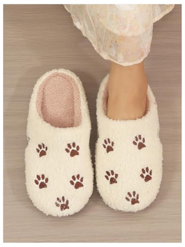 Verdusa Women's Cute Fuzzy Slippers Cozy Embroidery House Slippers Indoor Outdoor Shoes2