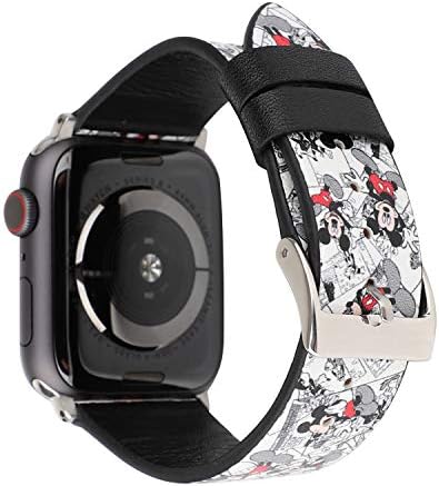 Lovely Style Watch Band Strap Cute Dressy Leather Wristband Bracelet Compatible with 41mm 40mm 38mm Apple Watch Series 8/7/6/5/4/3/2/1/SE (White)