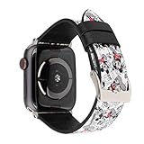 Lovely Style Watch Band Strap Cute Dressy Leather Wristband Bracelet Compatible with 44mm 42mm Apple Watch Series 4/3/2/1 (White)