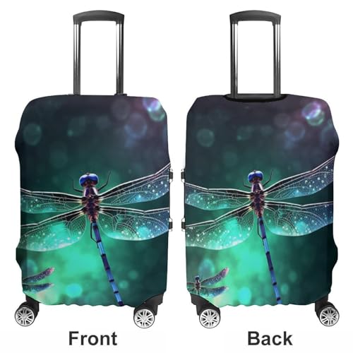 Galaxy Animal Dragonfly Luggage Cover, Washable Elastic Suitcase Cover Protector Fit 18-32 Inch Luggage3