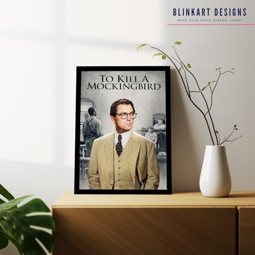 Image of BLINKART To Kill A Mockingbird (1962) Movie Poster Frame 12x18 Inch | Premium 300 GSM Paper Wall Print | Mid Century Vintage Film Artwork for Home, Bedroom, Living Room, Office | Framed Photo Decor
