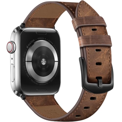 Image of Genuine Leather Watch Band Men Compatible with Apple Watch