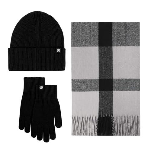 Echarpe bonnet femme ensemble thermique tricoté 3 en 1 le parfait cadeau d'hiver