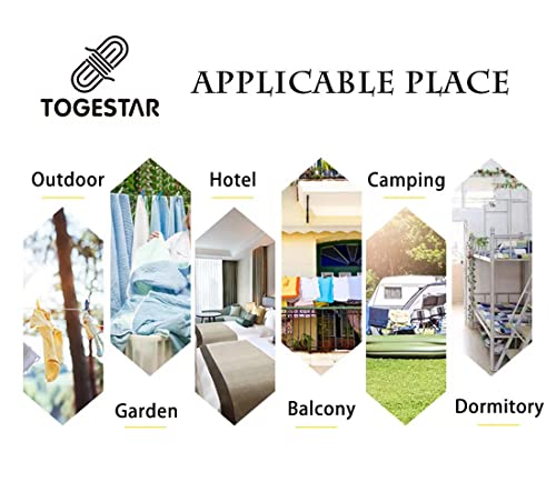 Togestar Clothesline Orange Rope 10M/33Ft Unique Design - Easy To Tighten - Heavy Duty Drying Laundry Line Adjustable For Indoor Outdoor Laundry Clothesline Rope #TOP4