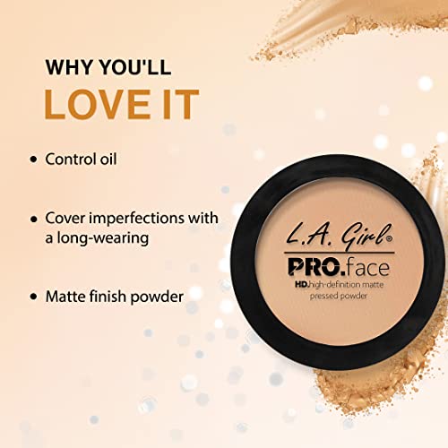 Image of L.A. Girl Pro Face HD Matte Pressed Powder, Nude Beige, 0.25 Ounce (Pack of 3) (GPP605)