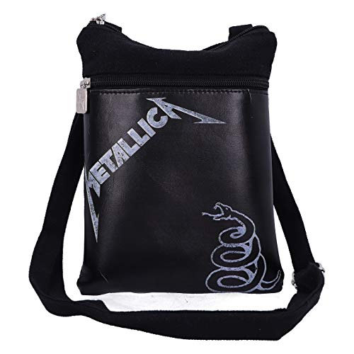 Comodo cinturino regolabile. Nemesis Now B5380S0 - Borsa a Tracolla con Licenza Ufficiale Metallica The Black Album, Pietra 23 cm