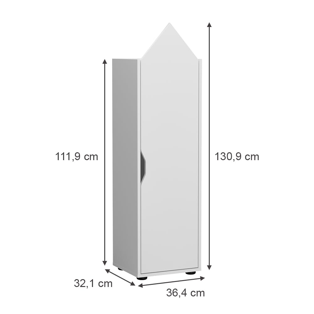 Vicco Étagère pour Enfants Estell, Blanc, 36.4x130.9cm, avec des espaces de Rangement Ouverts pour Le Stockage des Jouets