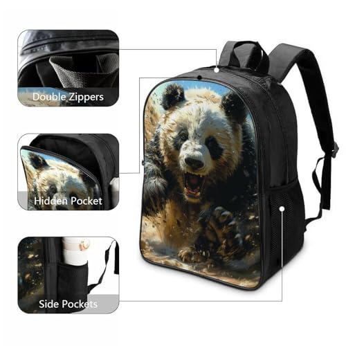Mochila escolar de oso panda infantil 3D impermeable para guardería y preescolar de 40cm 3
