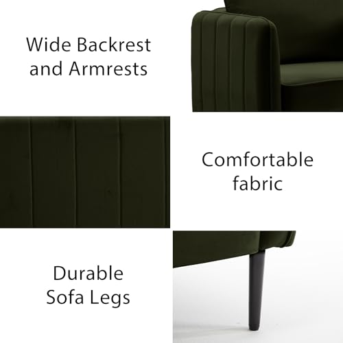 Sillón plegable terciopelo suave verde miniatura 4