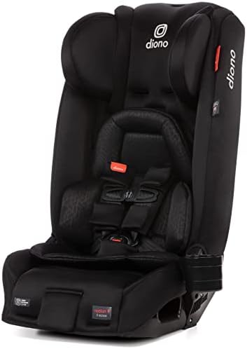 Diono Radian 3RXT, 4-in-1 Convertible Car Seat, Rear and Forward Facing, Steel Core, 10 Years 1 Car Seat, Ultimate Safety and Protection, Slim Fit 3 Across, Black Jet